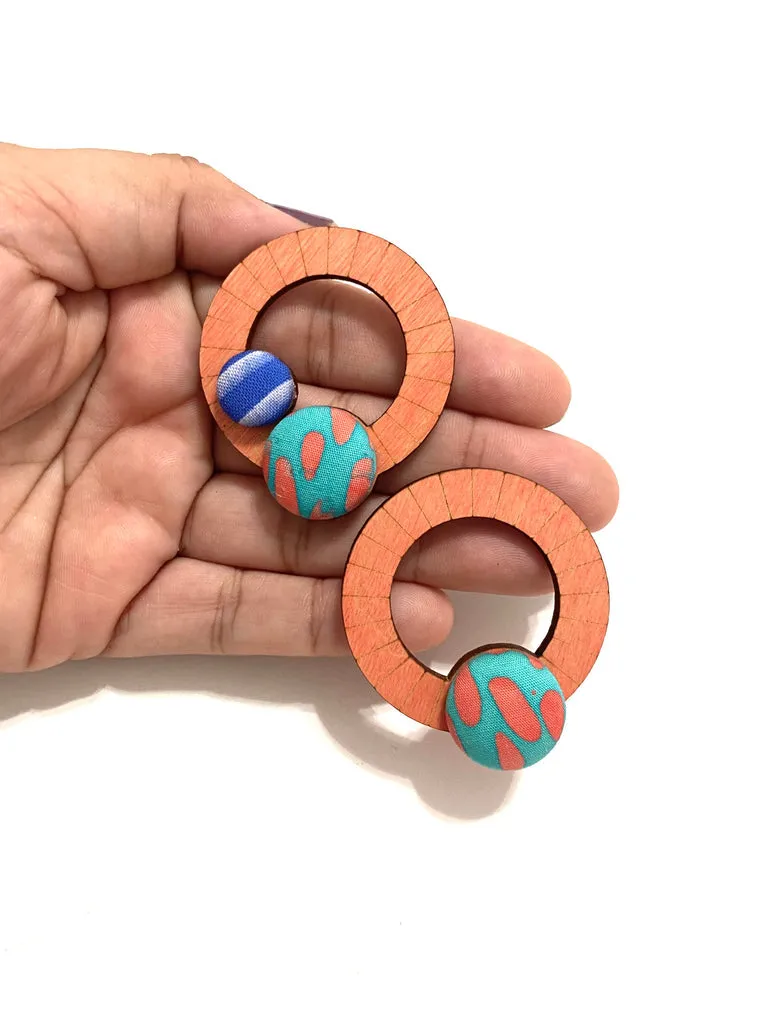 Ciclos Small Hoops- Blush- Aqua Orange Blue