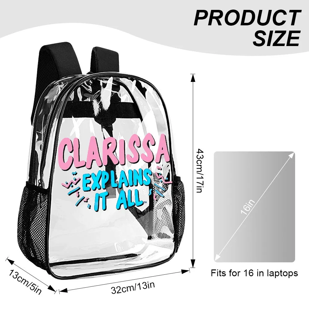 Clarissa Explains It All Transparent Backpack 17 Inch