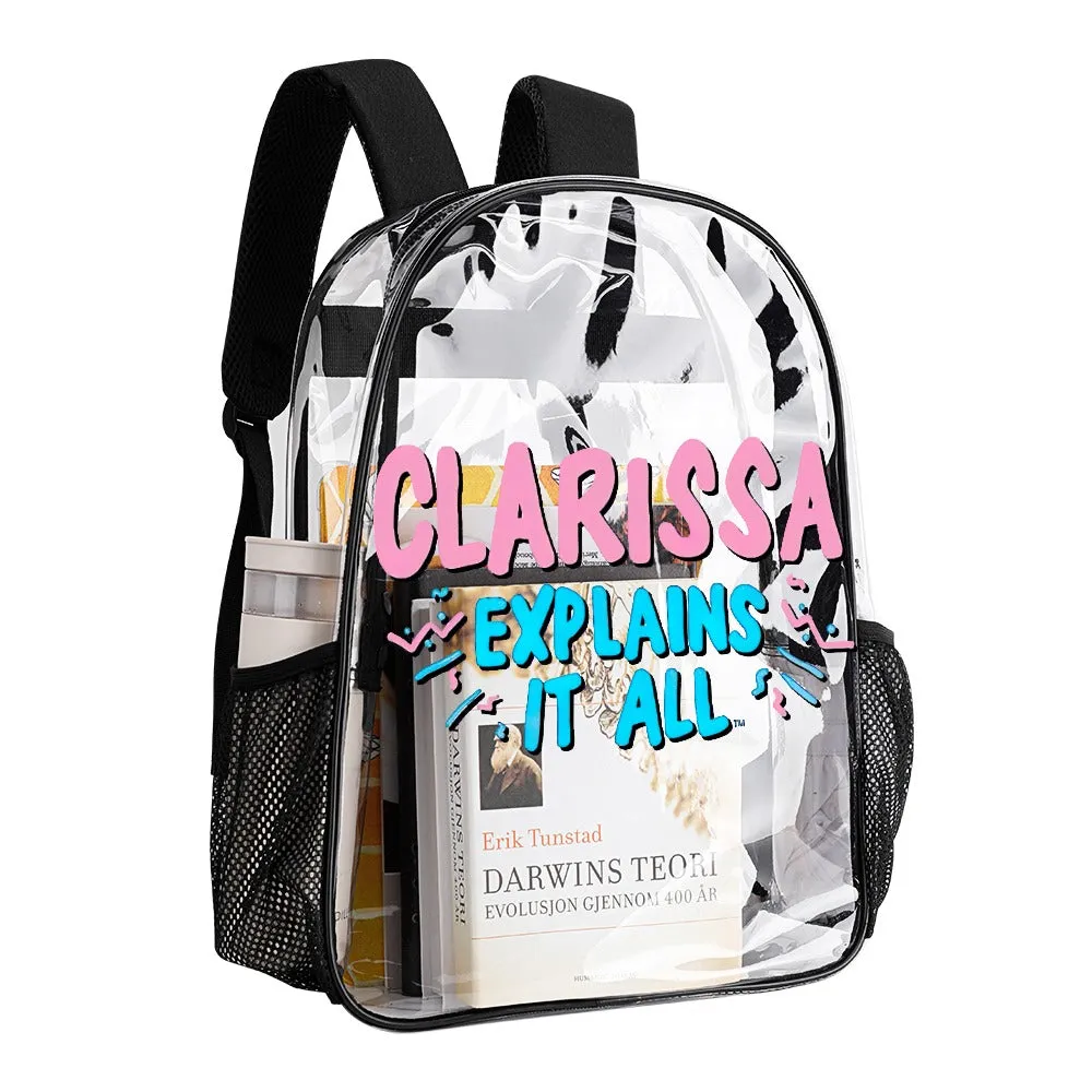 Clarissa Explains It All Transparent Backpack 17 Inch