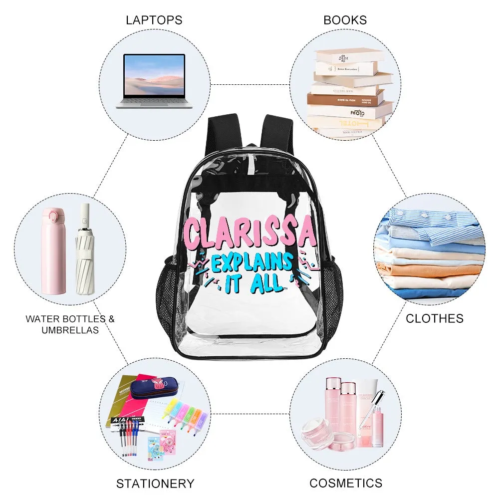 Clarissa Explains It All Transparent Backpack 17 Inch