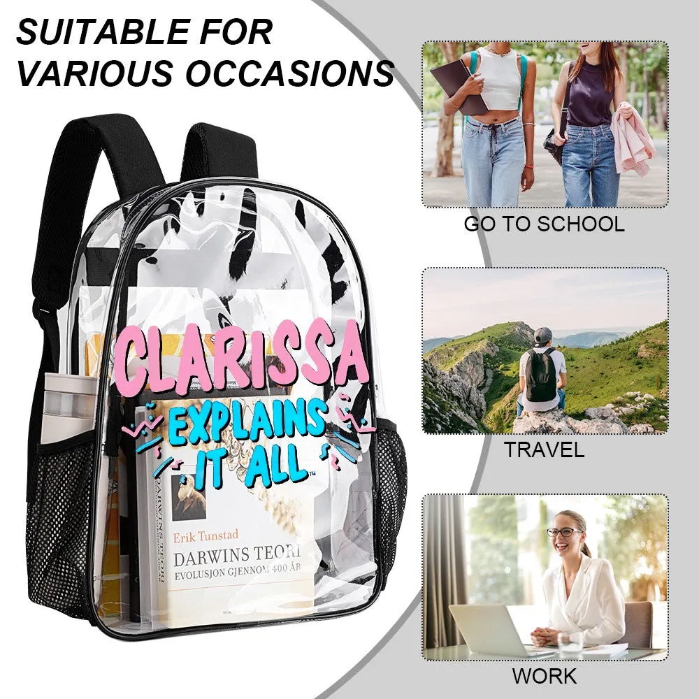 Clarissa Explains It All Transparent Backpack 17 Inch