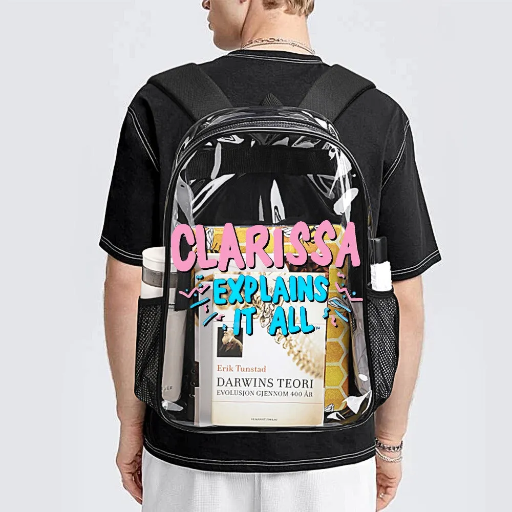 Clarissa Explains It All Transparent Backpack 17 Inch