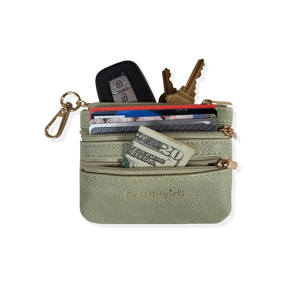 Clip & Go Crossbody Strap w/Zippered Pouch: Black/Cream Chevron