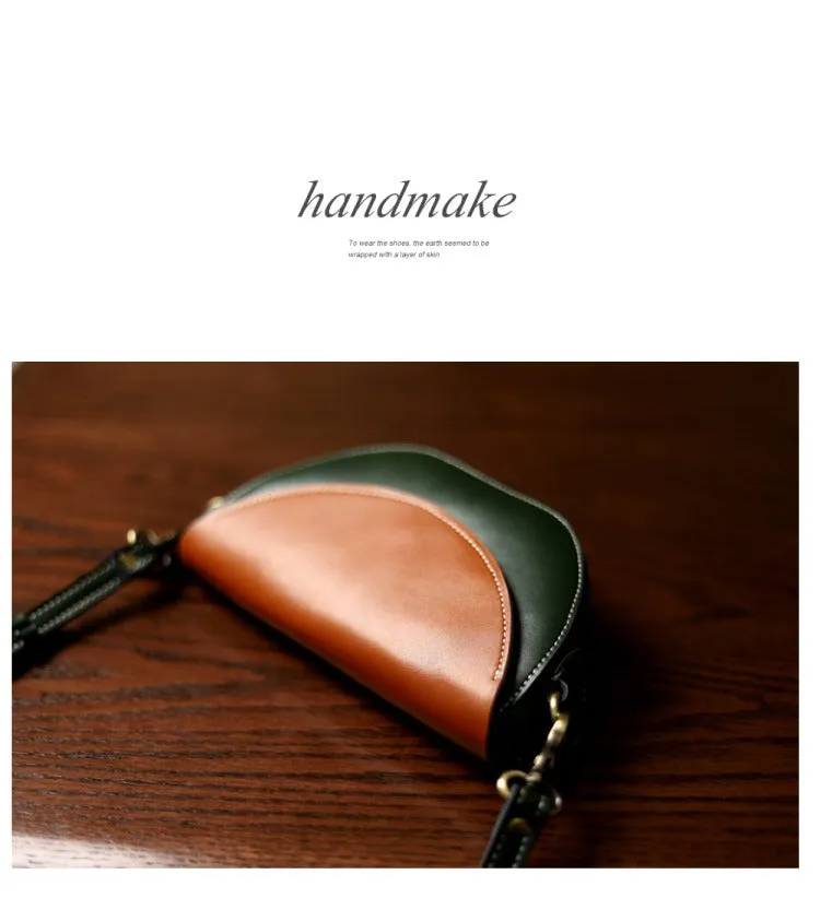 Contrast Color LEATHER Saddle Side Bag WOMEN Contrast SHOULDER BAG Small Crossbody Purse FOR WOMEN