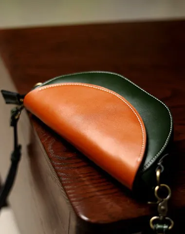 Contrast Color LEATHER Saddle Side Bag WOMEN Contrast SHOULDER BAG Small Crossbody Purse FOR WOMEN