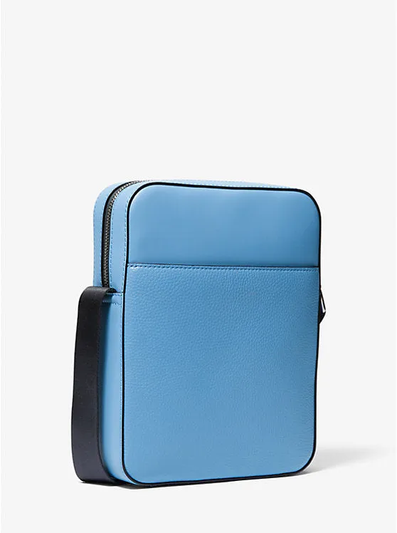 Cooper Logo Embossed Pebbled Leather Flight Bag