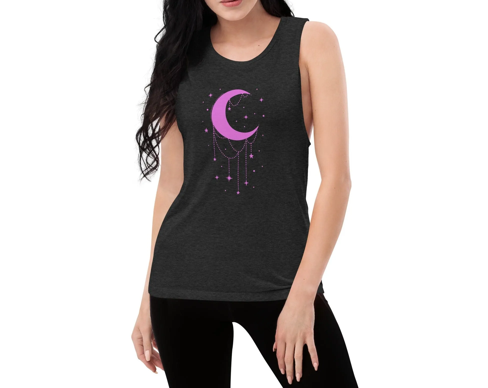 CRESCENT MOON and STARS Ladies’ Muscle Tank