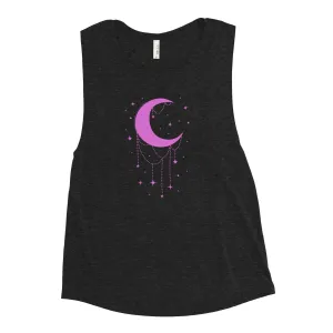 CRESCENT MOON and STARS Ladies’ Muscle Tank