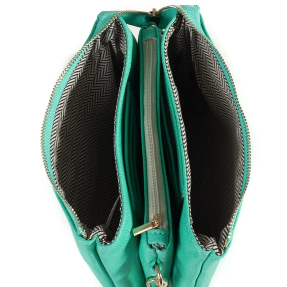 Crossbody Clutch - Vegan Leather - Ivory Snake Skin