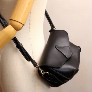 Cute Brown LEATHER WOMEN Small SHOULDER BAG Handmade Small Crossbody Purse FOR WOMEN