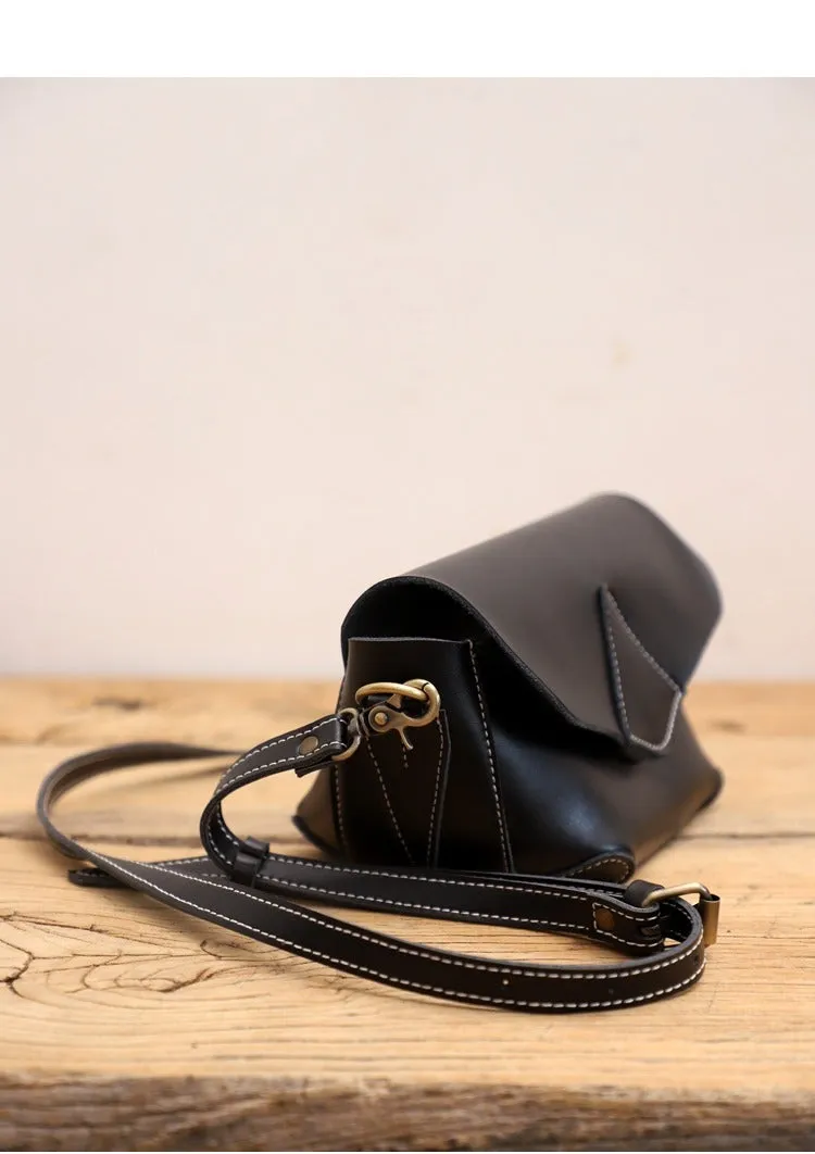 Cute Brown LEATHER WOMEN Small SHOULDER BAG Handmade Small Crossbody Purse FOR WOMEN