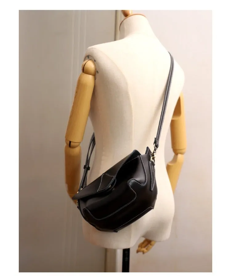 Cute Brown LEATHER WOMEN Small SHOULDER BAG Handmade Small Crossbody Purse FOR WOMEN