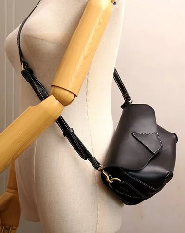 Cute Brown LEATHER WOMEN Small SHOULDER BAG Handmade Small Crossbody Purse FOR WOMEN