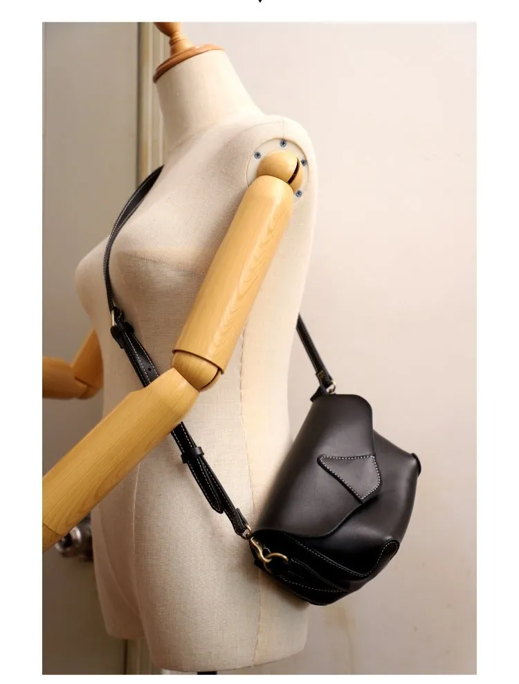 Cute Brown LEATHER WOMEN Small SHOULDER BAG Handmade Small Crossbody Purse FOR WOMEN