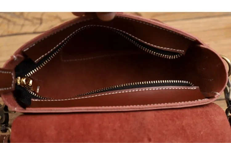 Cute Brown LEATHER WOMEN Small SHOULDER BAG Handmade Small Crossbody Purse FOR WOMEN