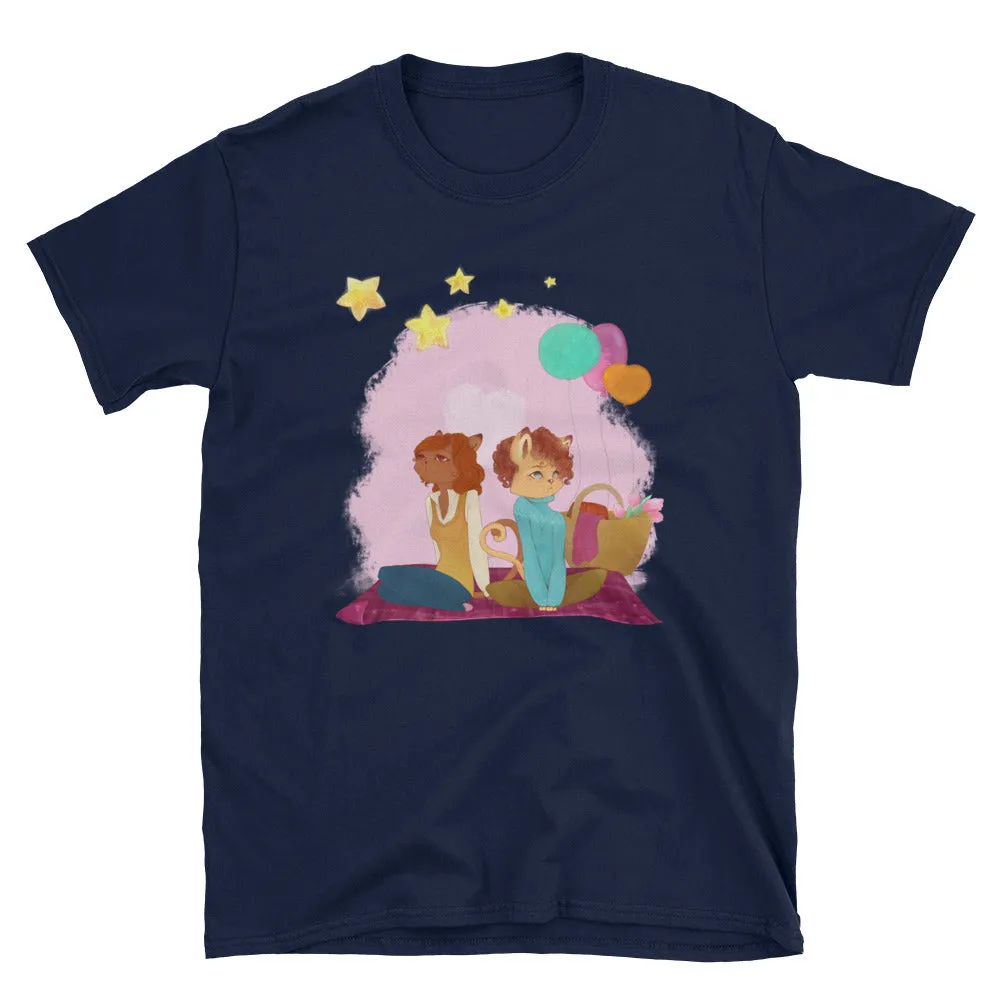 Cute Fashion Lesbian Relationship Clothing T Shirt Navy Gift for Lesbian Dating Couples