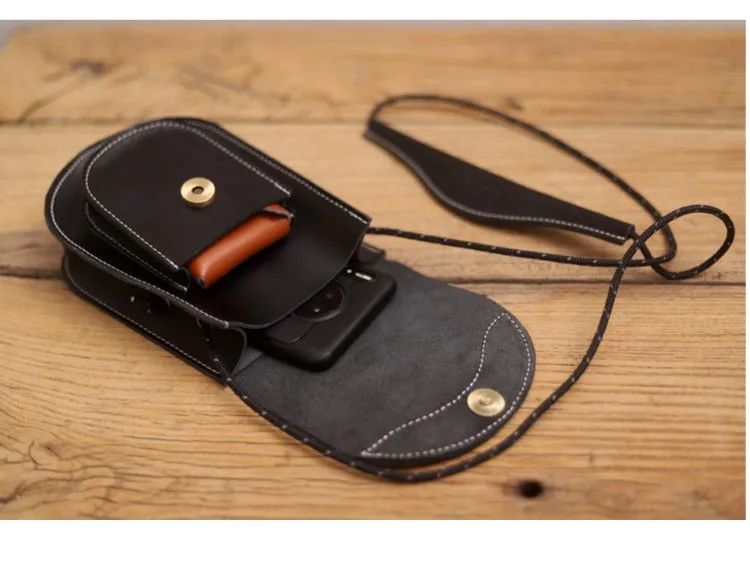 Cute LEATHER Saddle Side Bag WOMEN Brown SHOULDER BAG Small Crossbody Purse FOR WOMEN
