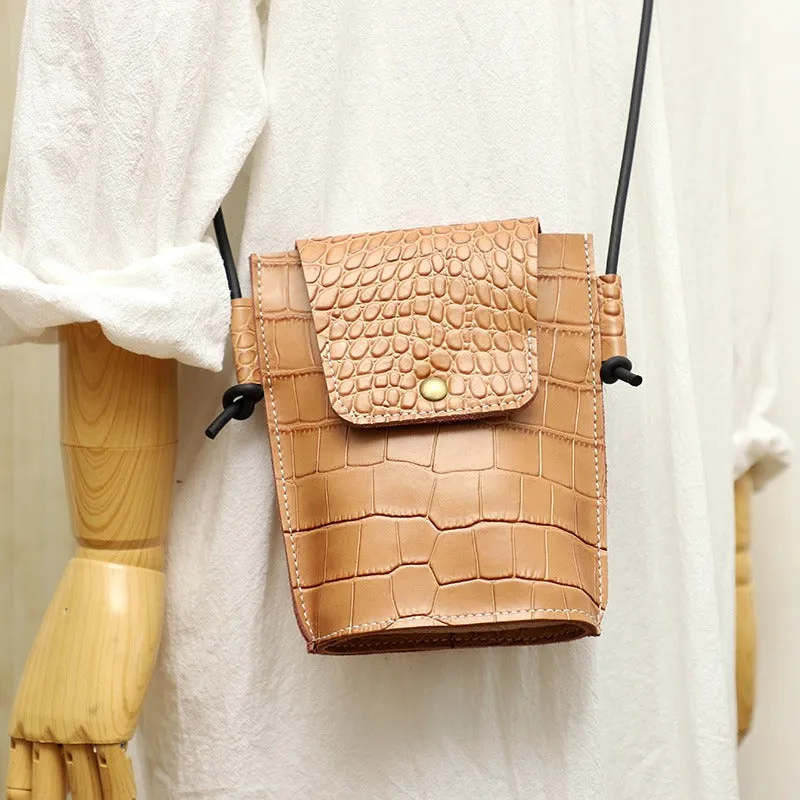 Cute LEATHER Small Side Bag Black Crocodile WOMEN Crossbody BAG Purse FOR WOMEN