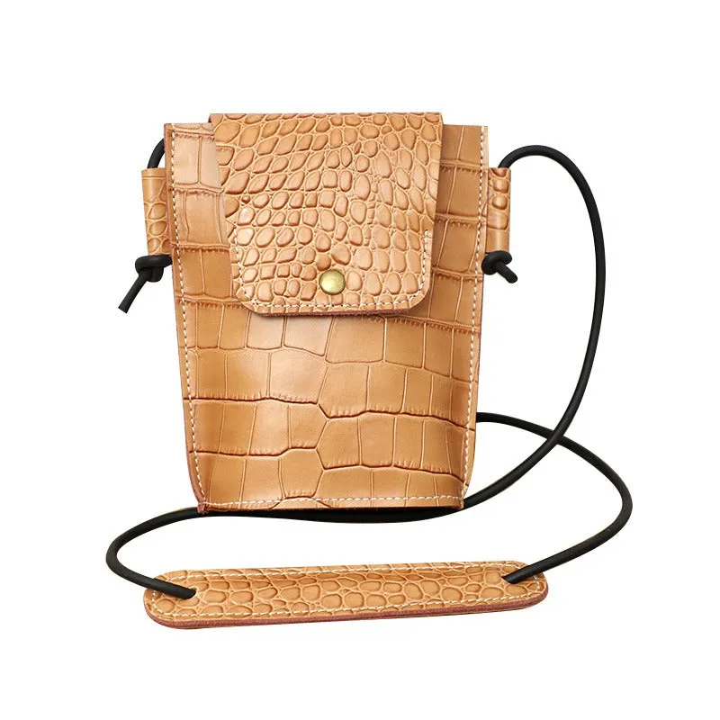 Cute LEATHER Small Side Bag Black Crocodile WOMEN Crossbody BAG Purse FOR WOMEN