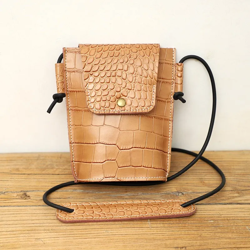 Cute LEATHER Small Side Bag Black Crocodile WOMEN Crossbody BAG Purse FOR WOMEN