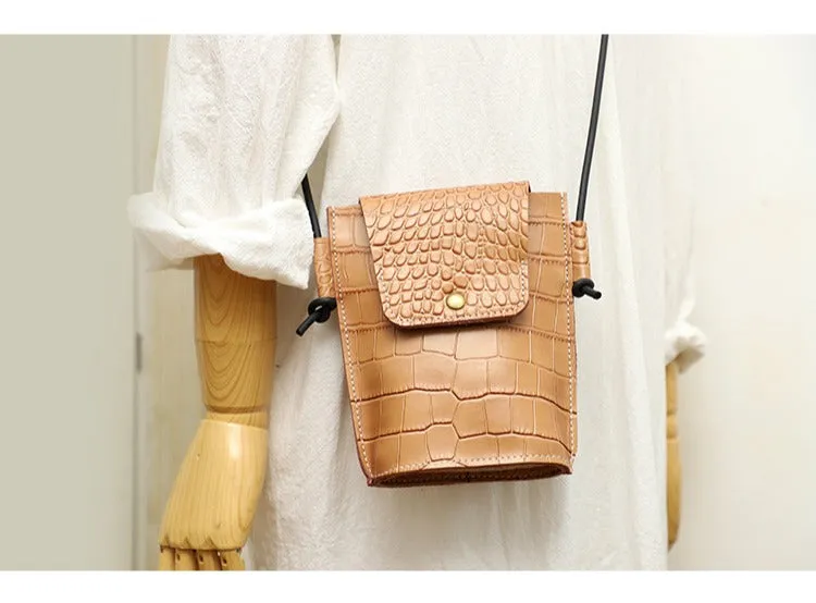 Cute LEATHER Small Side Bag Black Crocodile WOMEN Crossbody BAG Purse FOR WOMEN