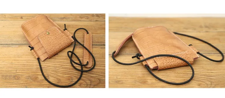 Cute LEATHER Small Side Bag Black Crocodile WOMEN Crossbody BAG Purse FOR WOMEN