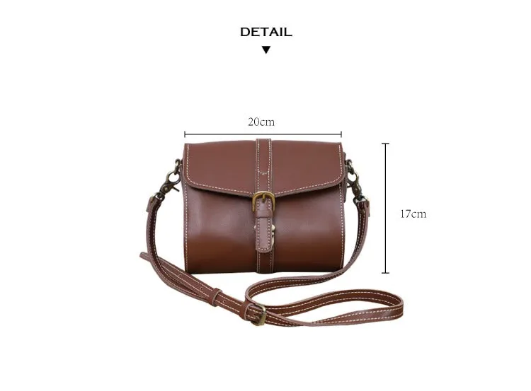 Cute LEATHER Small Side Bag Brown WOMEN SHOULDER BAG Small Crossbody Purse FOR WOMEN