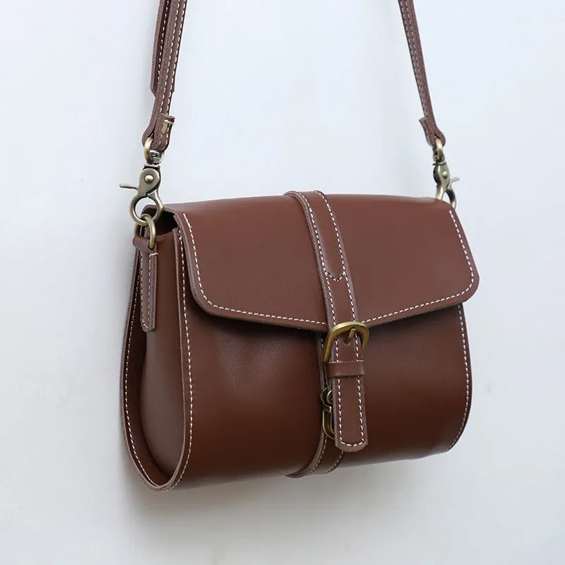 Cute LEATHER Small Side Bag Brown WOMEN SHOULDER BAG Small Crossbody Purse FOR WOMEN
