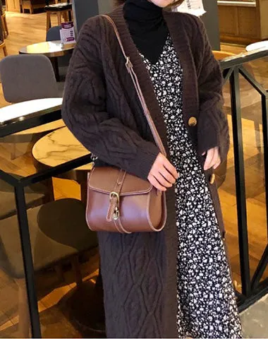 Cute LEATHER Small Side Bag Brown WOMEN SHOULDER BAG Small Crossbody Purse FOR WOMEN