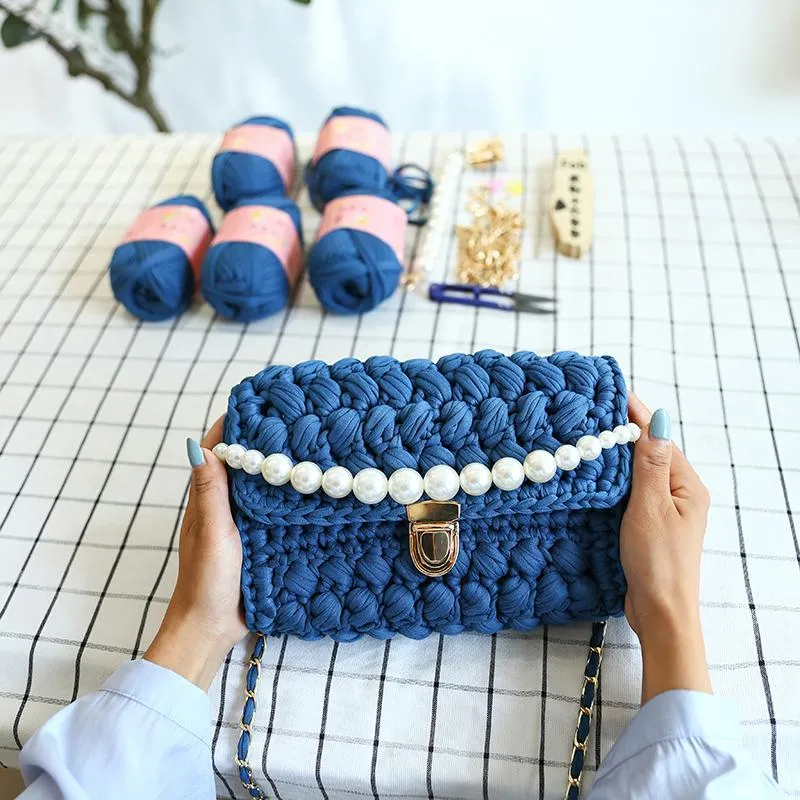 Cute Pink&Yellow&White Crochet Small Handbag Crossbody Purse Crochet Shoulder Bag for Girl Cute Crochet Purses