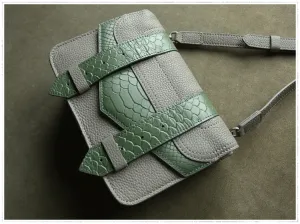 Cute Womens Black&Navy Leather Shoulder Purse Small Leather Shoulder Bag Crossbody Purse for Ladies