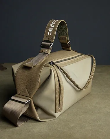 Cute Womens Coffee NYLON Handbag Purse Cube NYLON Shoulder Bag Crossbody Purse for Ladies