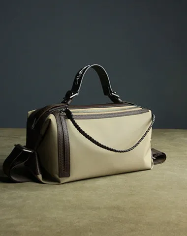 Cute Womens Coffee NYLON Handbag Purse Cube NYLON Shoulder Bag Crossbody Purse for Ladies