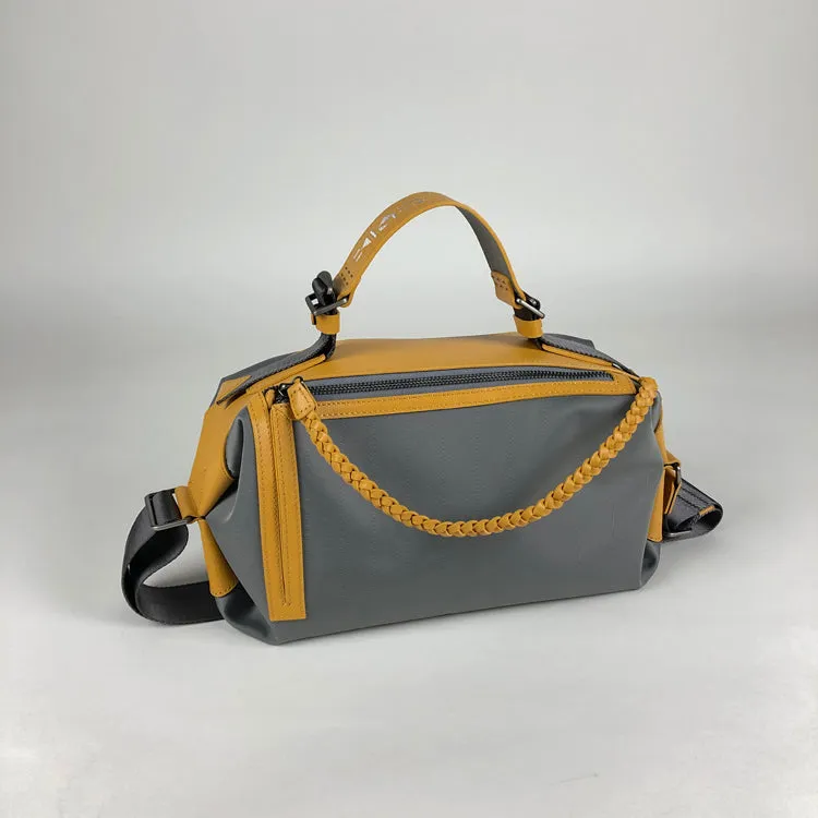 Cute Womens Coffee NYLON Handbag Purse Cube NYLON Shoulder Bag Crossbody Purse for Ladies