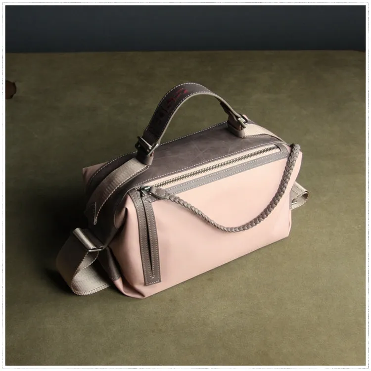 Cute Womens Coffee NYLON Handbag Purse Cube NYLON Shoulder Bag Crossbody Purse for Ladies