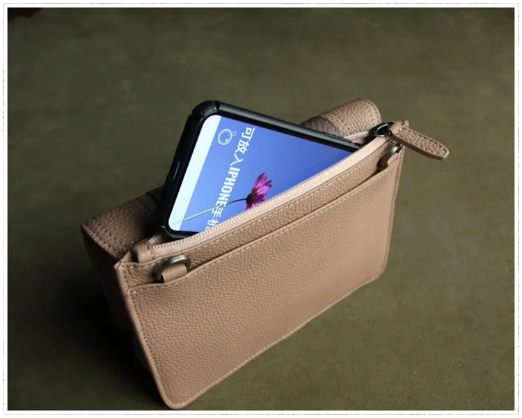 Cute Womens Gray&Orange Leather Shoulder Purse Small Leather Shoulder Bag Crossbody Purse for Ladies