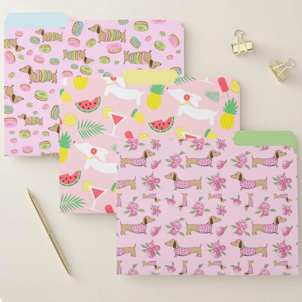 Dachshund Office File Folder Set