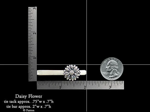 Daisy Flower Tie Tack or Daisy Flower Tie Bar / Tie Clip Sterling Silver