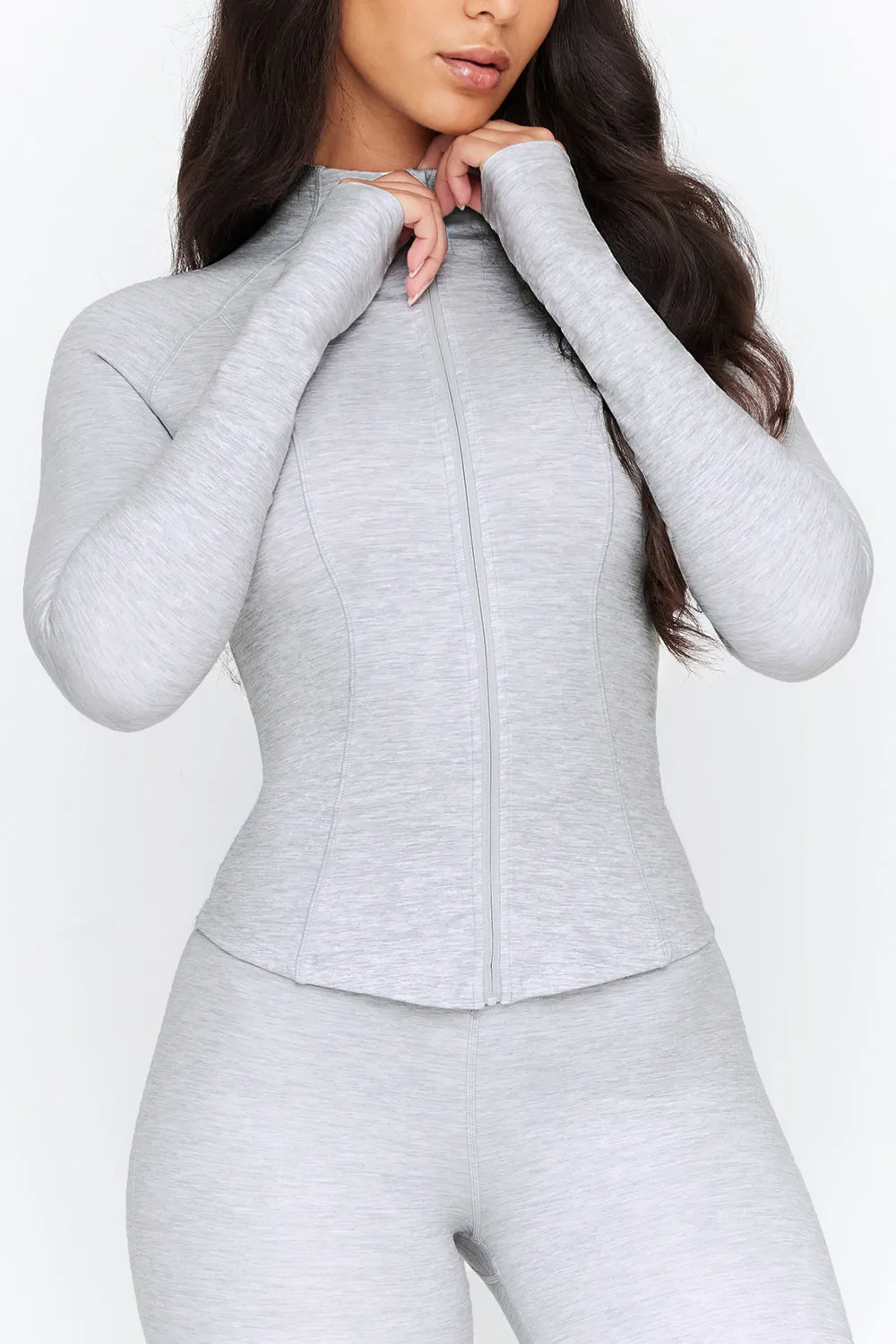 DAYFLEX ZIP THROUGH JACKET - GREY MARL