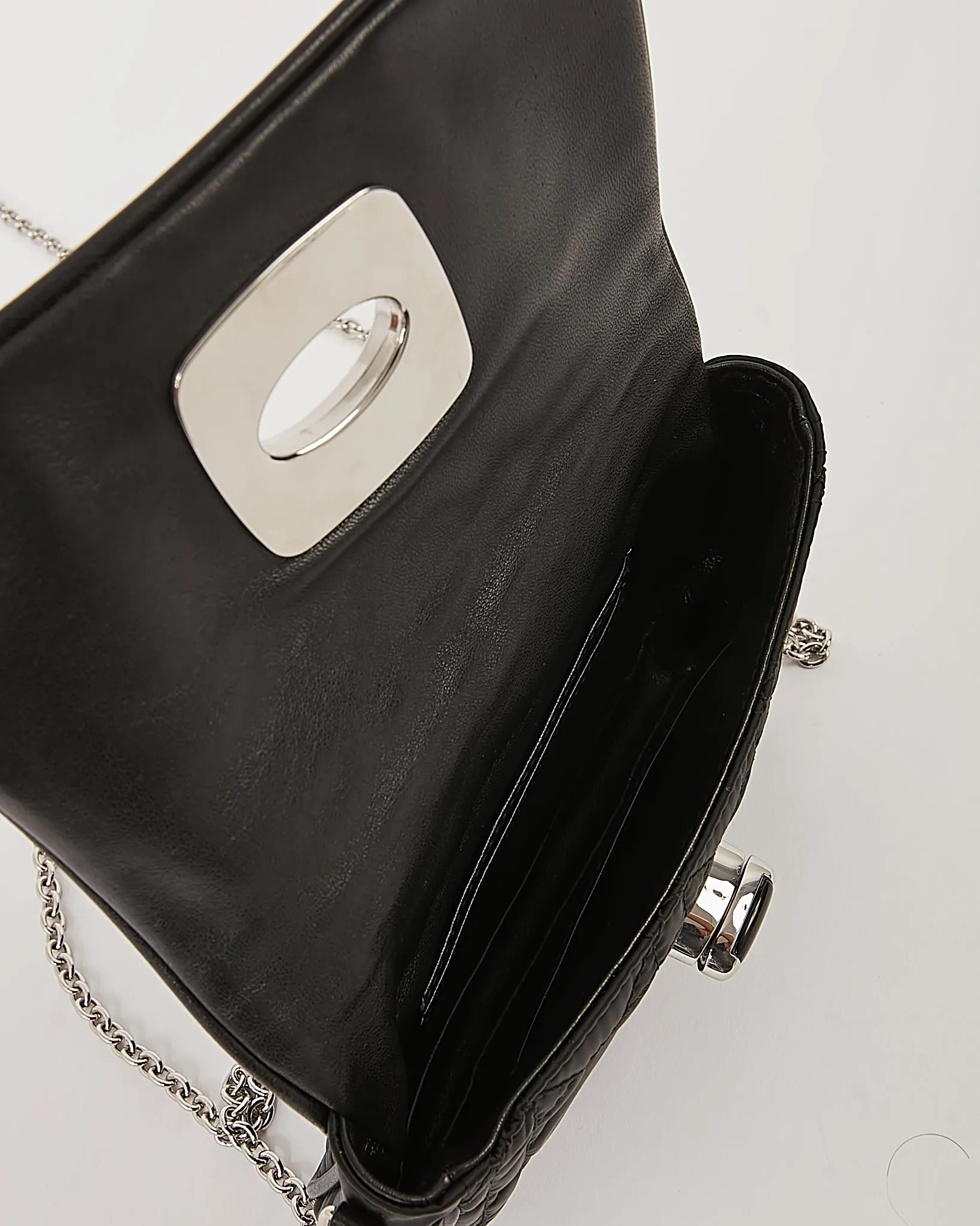 Dior Black Satin Cannage Crossbody Bag
