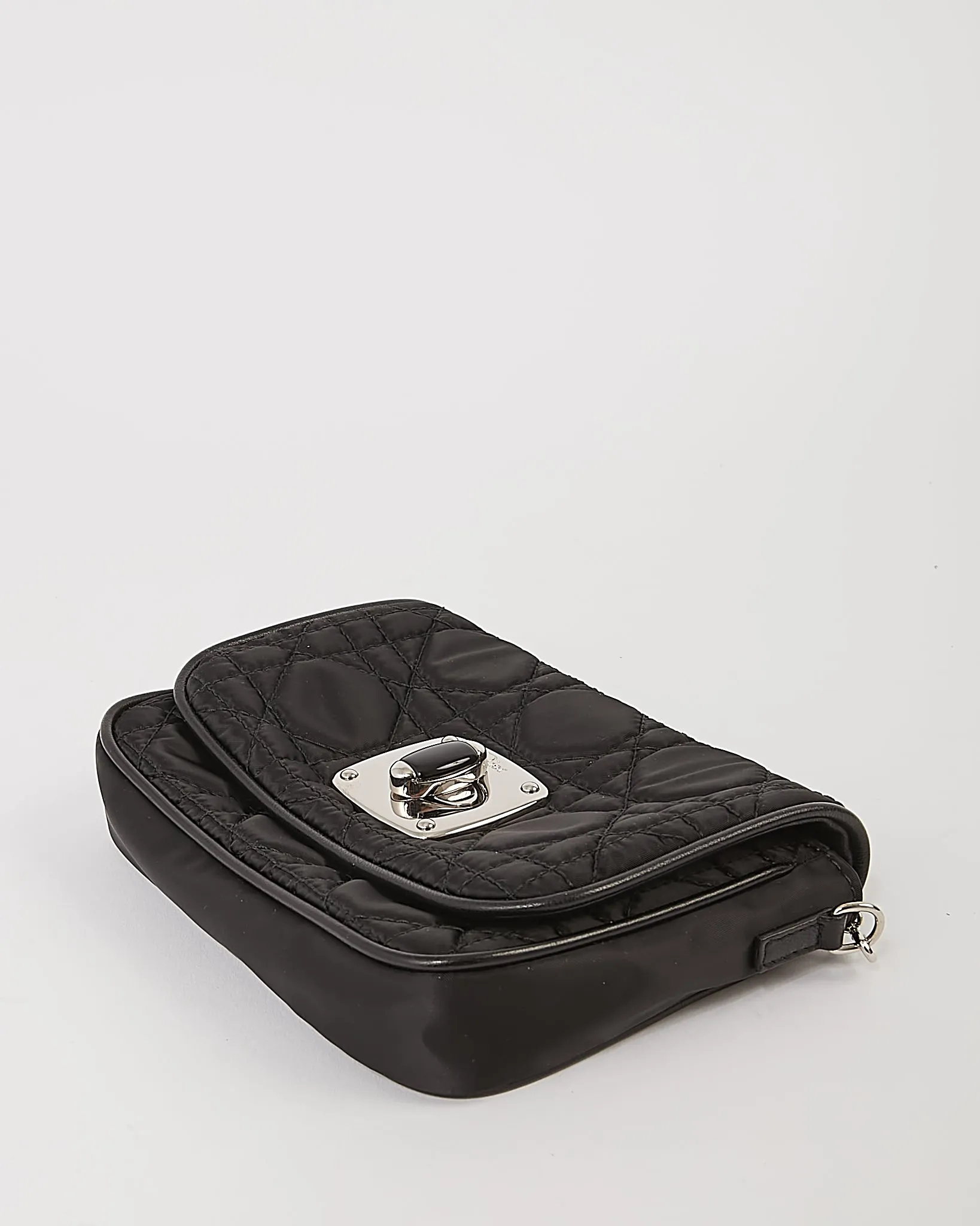 Dior Black Satin Cannage Crossbody Bag