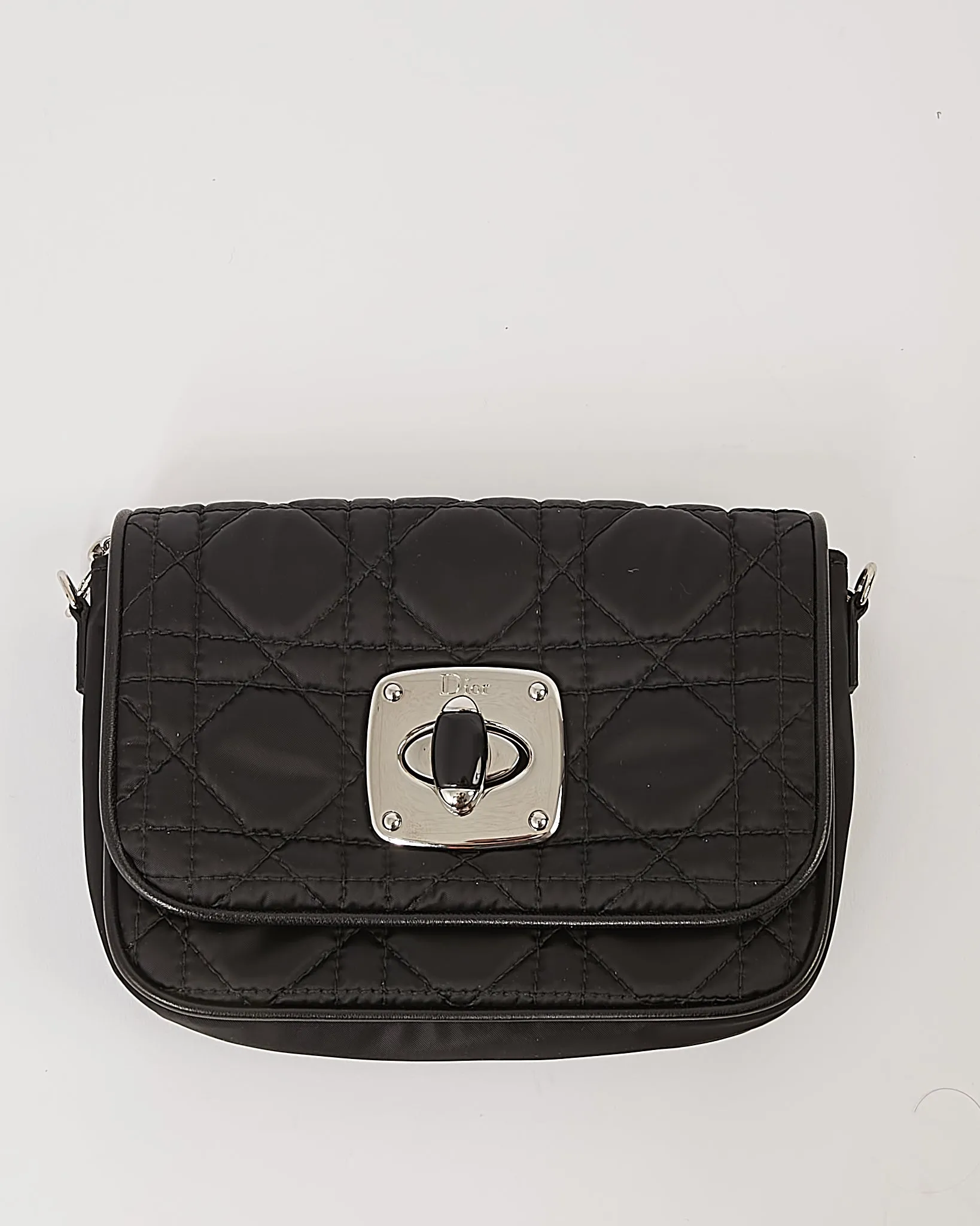 Dior Black Satin Cannage Crossbody Bag