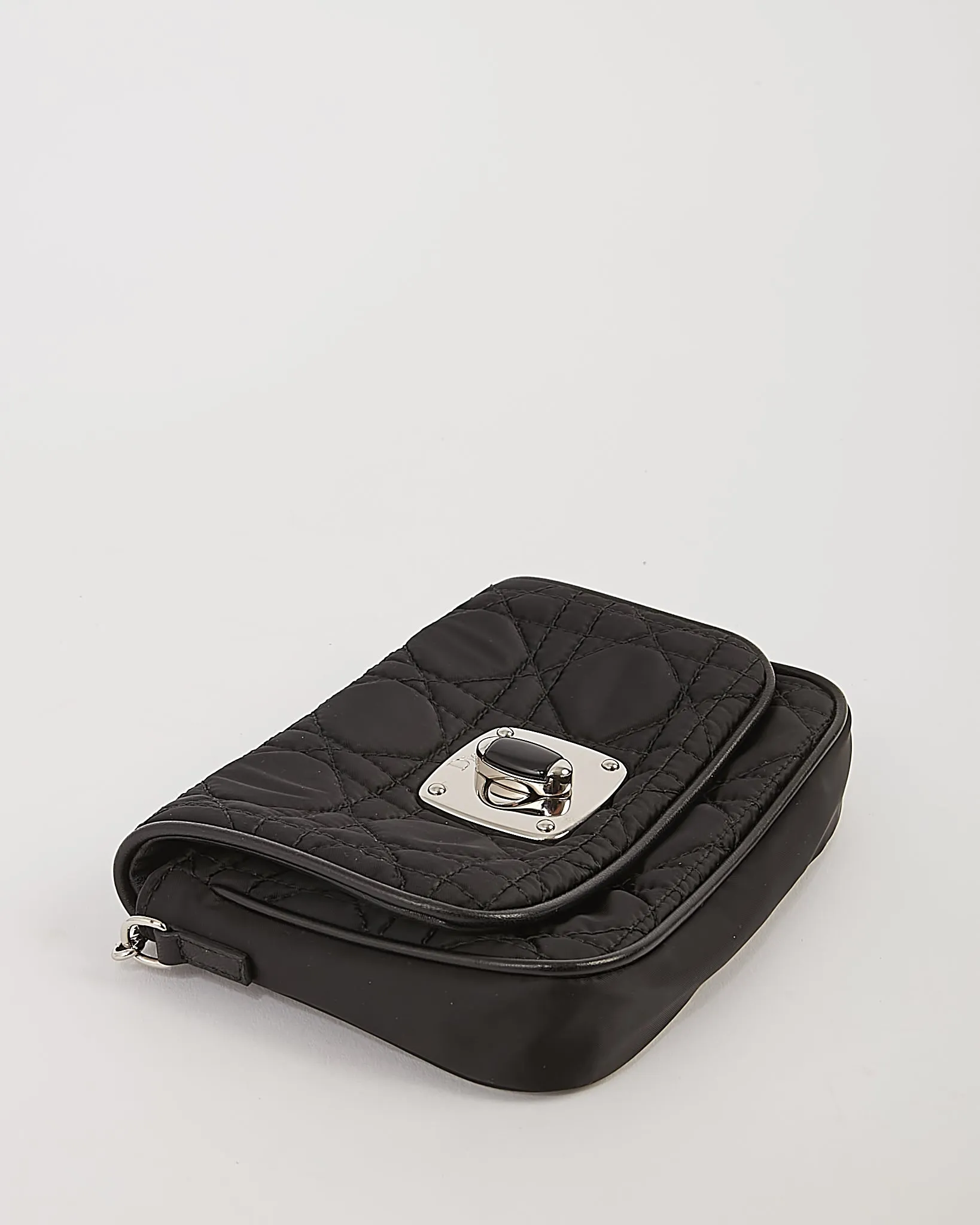 Dior Black Satin Cannage Crossbody Bag