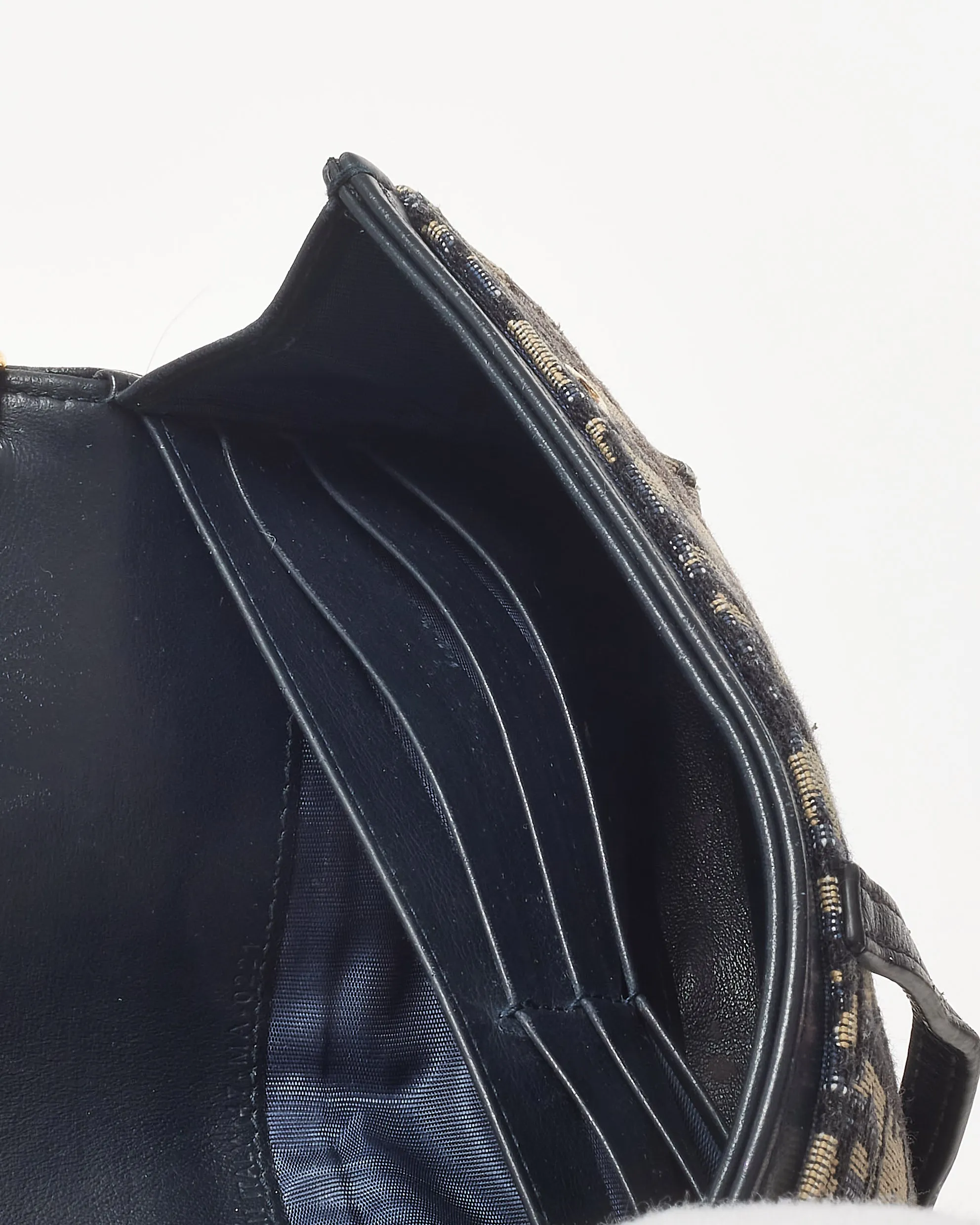 Dior Navy Oblique Canvas Small Saddle Wallet on Chain Crossbody Bag