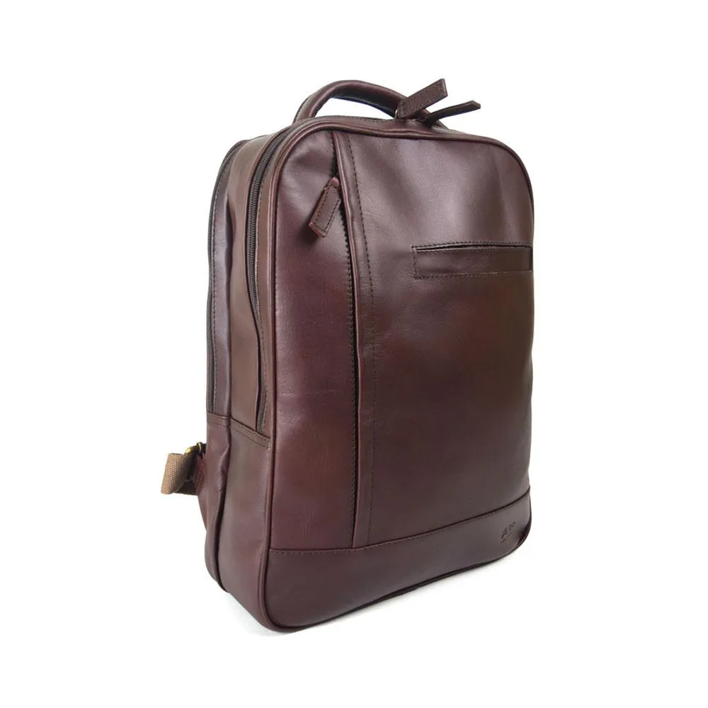 Double compartment backpack  in Dark Wine Leather