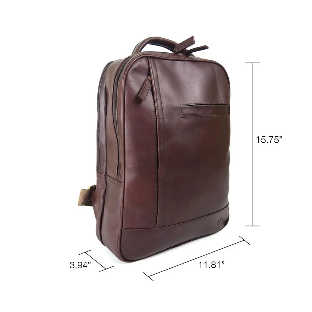 Double compartment backpack  in Dark Wine Leather