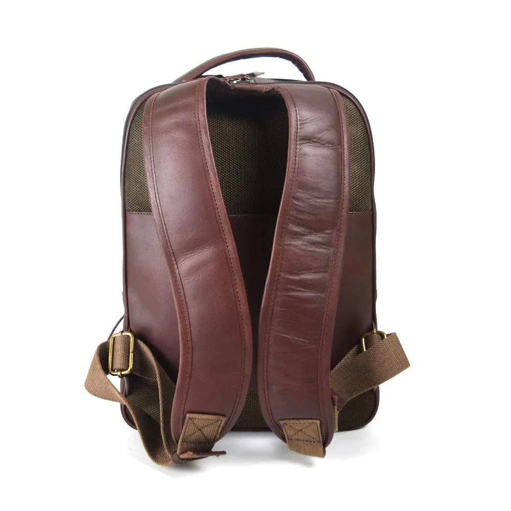 Double compartment backpack  in Dark Wine Leather