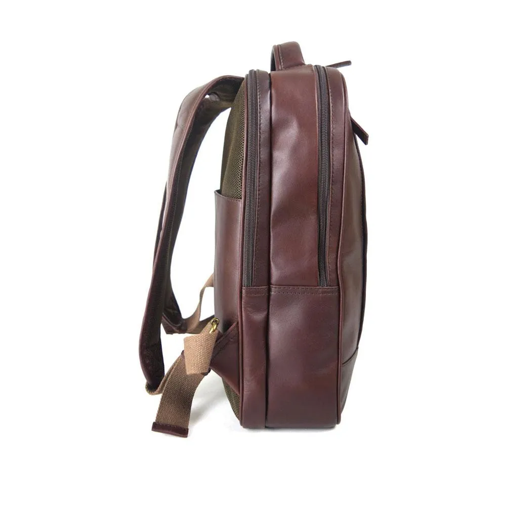 Double compartment backpack  in Dark Wine Leather