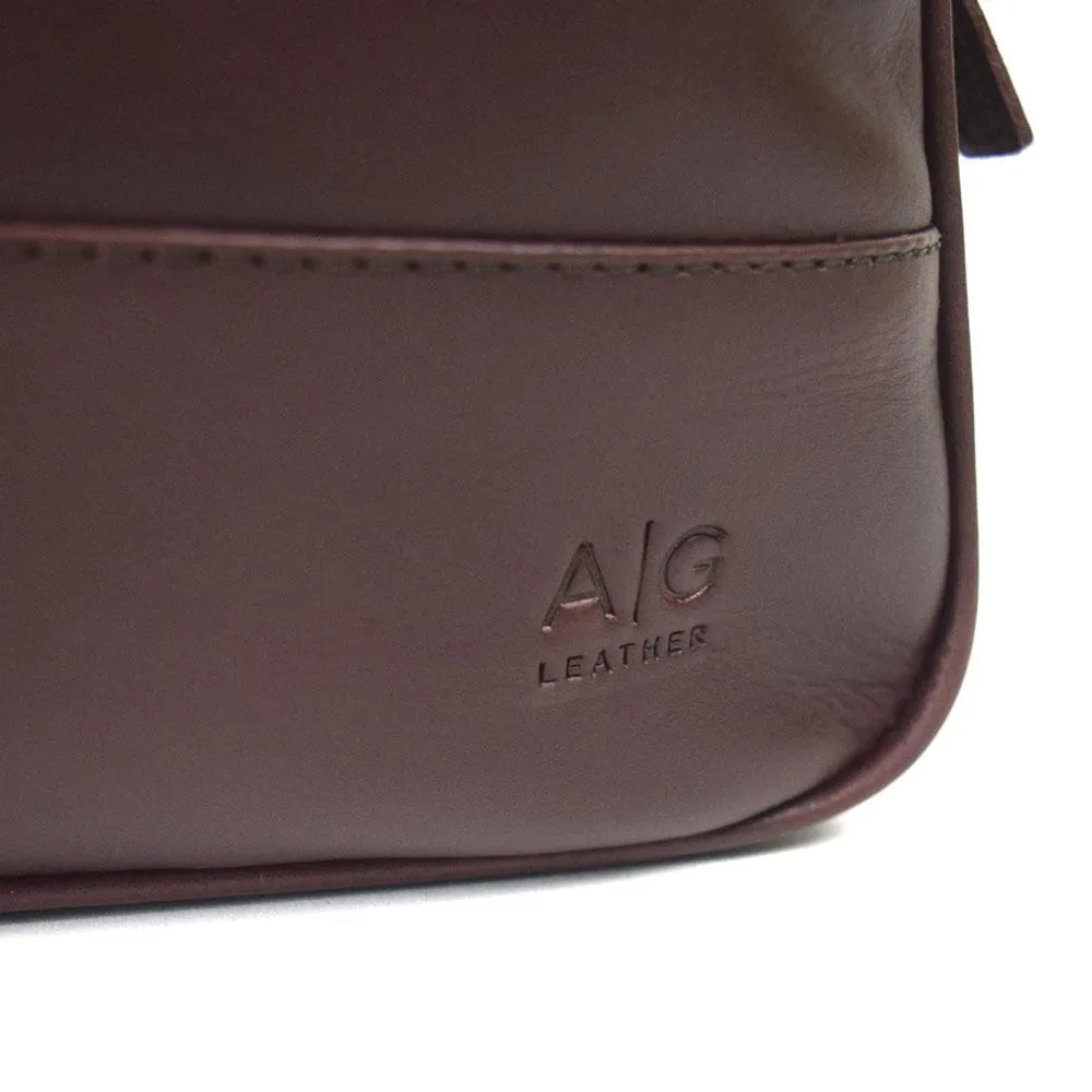 Double compartment backpack  in Dark Wine Leather