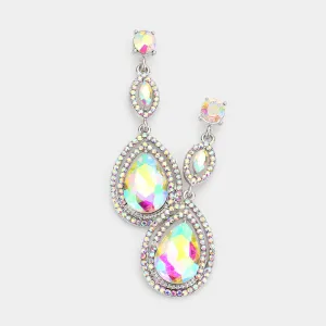 Double Teardrop AB Crystal Earrings | 277180